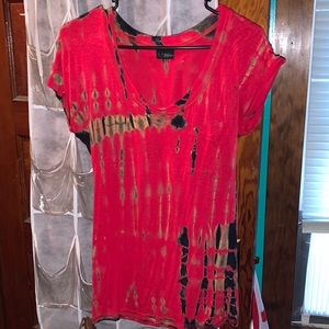 Red Marble Lowcut Shirt